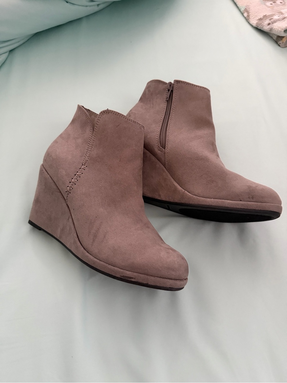 Rampage grey Wedge Ankle Booties
